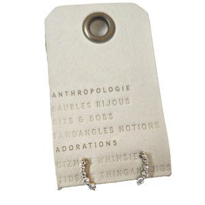 ANTHROPOLOGIE GOLD TONE CRYSTALS SIMPLE RHINESTONE CRAWLER EARRINGS NWT